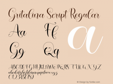 GritalinaScript Version 1.000 Font Sample