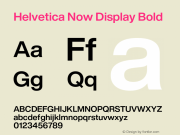 Helvetica Now Display Bold Version 1.001, build 8, s3图片样张