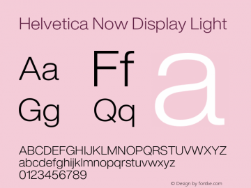 Helvetica Now Display Light Version 1.001, build 8, s3图片样张