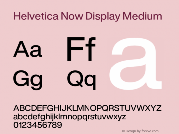 Helvetica Now Display Medium Version 1.001, build 8, s3图片样张