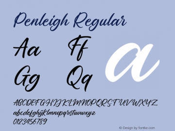 Penleigh Version 1.000 Font Sample