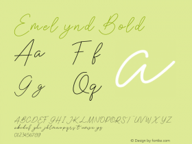 Emelynd Bold Version 1.00;March 24, 2020;FontCreator 11.5.0.2422 64-bit图片样张