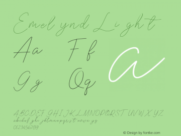 Emelynd Light Version 1.00;March 24, 2020;FontCreator 11.5.0.2422 64-bit Font Sample