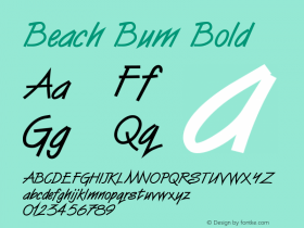 Beach Bum Bold Altsys Fontographer 4.1 5/24/96 Font Sample