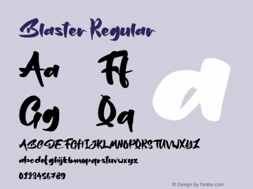 Blaster Version 1.000 Font Sample