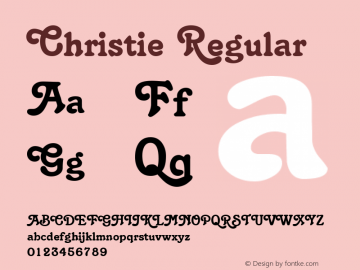 Christie Regular Macromedia Fontographer 4.1 5/6/96 Font Sample