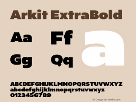 Arkit-ExtraBold Version 1.000 Font Sample