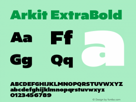 Arkit ExtraBold Version 1.000 Font Sample