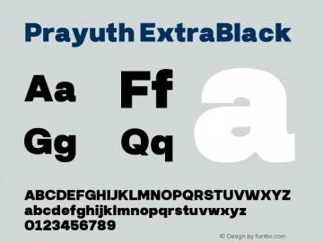 Prayuth-ExtraBlack Version 1.00 Font Sample