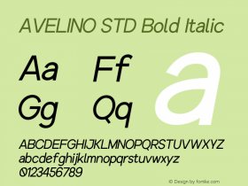 AVELINOSTD-Bold Italic Version 1.000 Font Sample