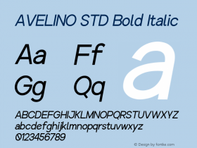 AVELINO STD Bold Italic Version 1.000 Font Sample