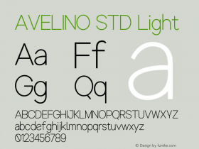 AVELINOSTD-Light Version 1.000 Font Sample