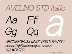 AVELINO STD Italic Version 1.000 Font Sample