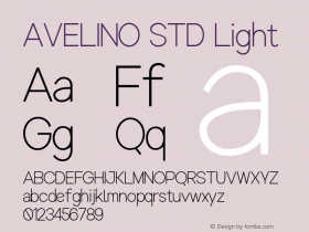 AVELINO STD Light Version 1.000 Font Sample