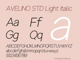 AVELINOSTD-LightItalic Version 1.000 Font Sample
