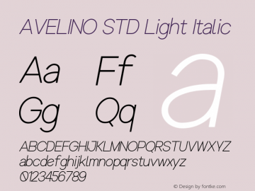 AVELINO STD Light Italic Version 1.000图片样张
