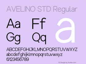 AVELINO STD Regular Version 1.000 Font Sample