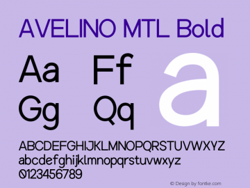 AVELINOMTL-Bold Version 1.000 Font Sample