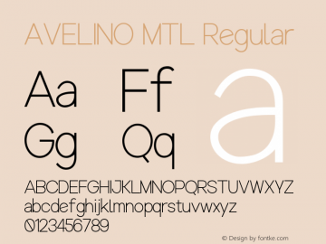 AVELINO MTL Light Version 1.000 Font Sample