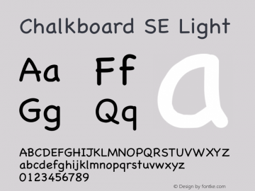 Chalkboard SE Light 13.0d1e2 Font Sample