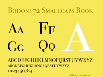 Bodoni 72 Smallcaps Book 13.0d2e1 Font Sample