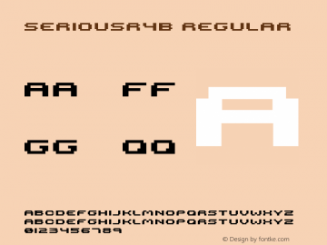 seriousr4b Regular 2001; 1.0, initial release Font Sample