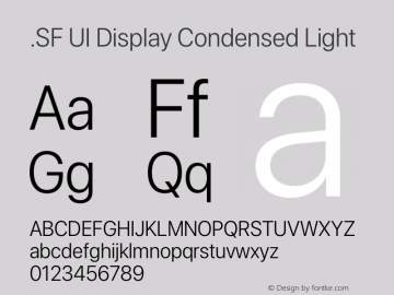 .SF UI Display Condensed Light 13.0d0e9图片样张
