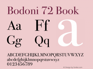 Bodoni 72 Book 13.0d2e1 Font Sample