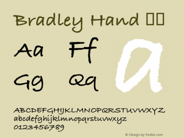 Bradley Hand 粗体 图片样张