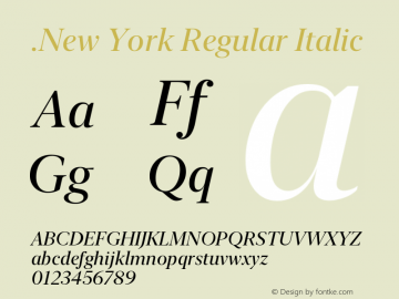 .New York Italic 15.0d3e6图片样张
