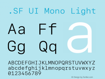 .SF UI Mono Light 15.0d3e44 Font Sample