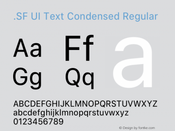 .SF UI Text Condensed Regular 13.0d0e8图片样张