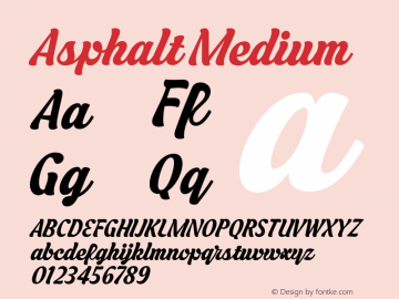 Asphalt-Medium 13.1d1e1 Font Sample