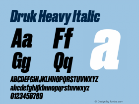 Druk Heavy Italic 14.0d2e2 Font Sample