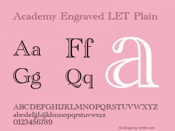 Academy Engraved LET Plain:1.0 13.0d1e2 Font Sample