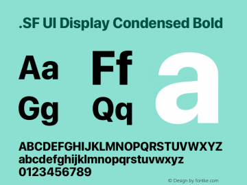 .SF UI Display Condensed Bold 13.0d0e9图片样张