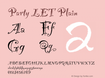 Party LET Plain 13.0d1e2 Font Sample