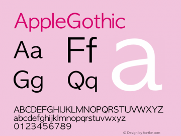 AppleGothic 常规体  Font Sample
