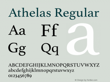 Athelas Regular 13.0d1e3 Font Sample