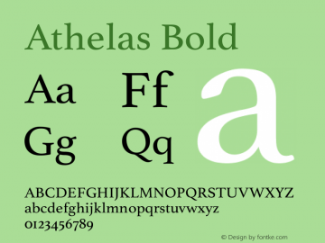 Athelas Bold 13.0d1e3 Font Sample