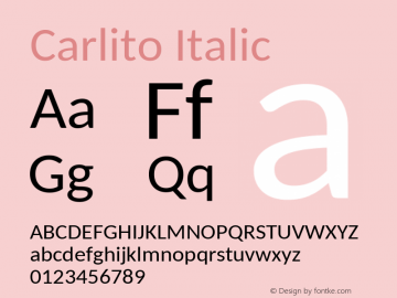 Carlito Italic Version 1.103; Beta1; Latin basic design good, other scripts temporary, some composites may be off;; ttfautohint (v0.96) -l 8 -r 50 -G 200 -x 0 -w 