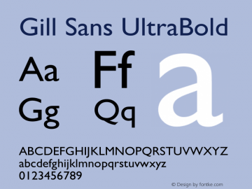 Gill Sans UltraBold  Font Sample