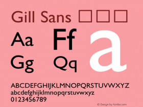 Gill Sans 细斜体  Font Sample