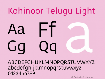 Kohinoor Telugu Light 14.0d1e3 Font Sample