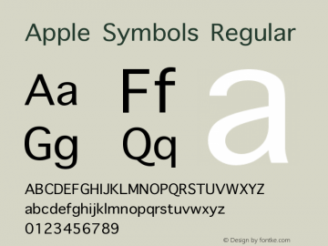 Apple Symbols Regular 图片样张