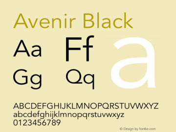Avenir Black 13.0d3e1 Font Sample
