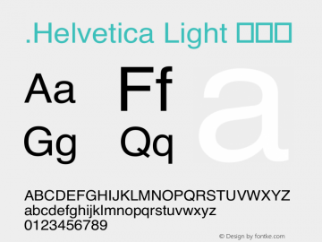 .Helvetica Light 常规体  Font Sample