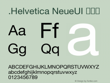 .Helvetica NeueUI 粗斜体 图片样张