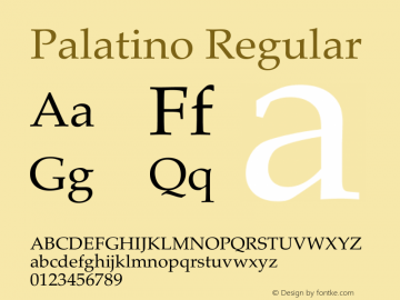 Palatino 13.0d1e2 Font Sample