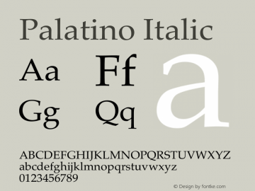 Palatino Italic 13.0d1e2图片样张